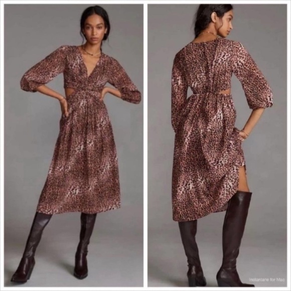 ANTHROPOLOGIE Ranna Gill Cutout Midi Dress - Picture 1 of 14